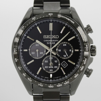 Pre-owned Seiko Selection Sbpy169 Analog Solar Powered Sapphire Crystal Black
