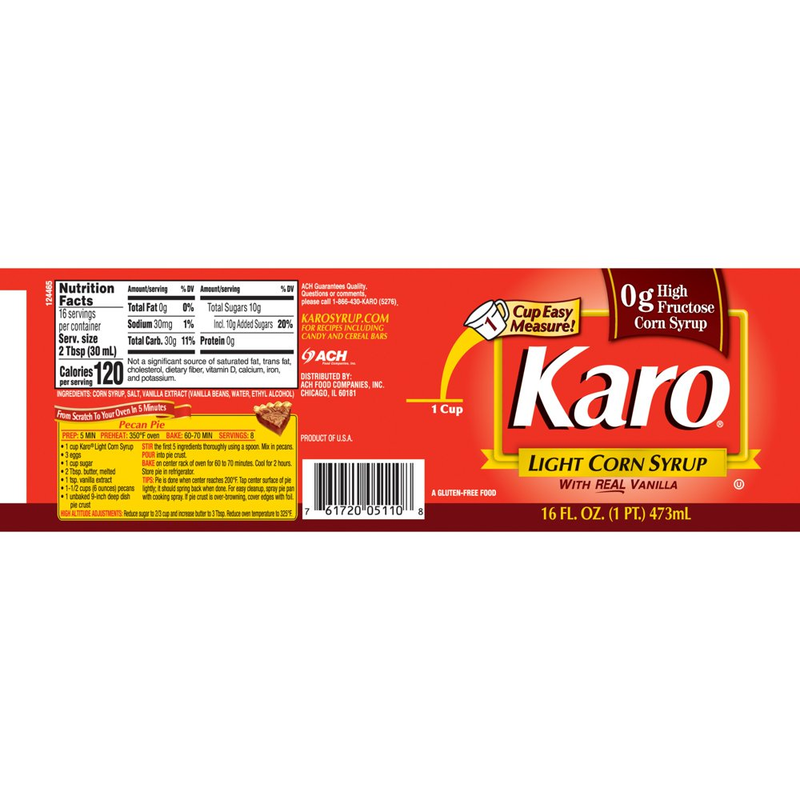Karo Light Corn Syrup with Real Vanilla 16 Oz