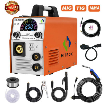 4 in 1 200A MIG TIG Welder 110V 220V DC Inverter Gasless/Gas MIG Welding Machine
