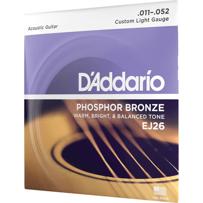 D'Addario EJ26 Acoustic Phosphor Bronze, Custom Light, 11-52