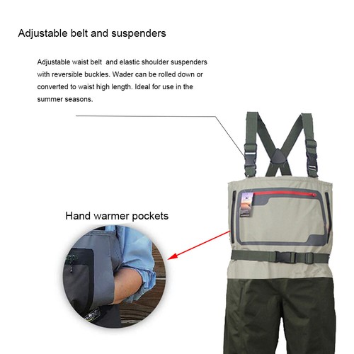 Fly Fishing Stocking Foot Chest Waders Affordable Breathable Waterproof Wader