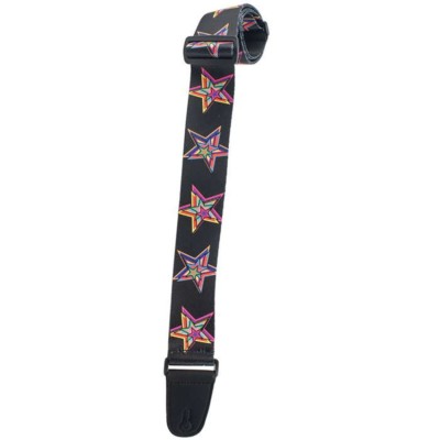 Henry Heller 2" Sublimation Adjustable Nylon Electric Guitar Strap, Star Design