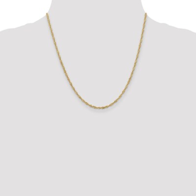 Pre-owned Superdealsforeverything Real 14kt Yellow Gold 1.9mm Singapore Chain; 20 Inch; Lobster Clasp