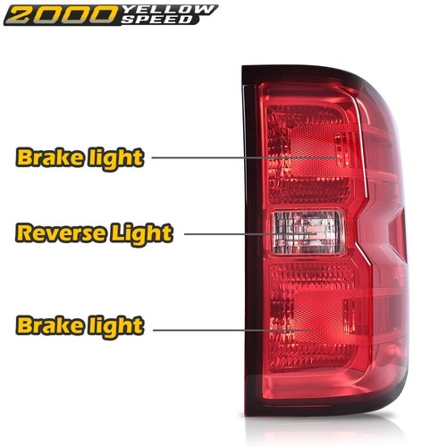 Tail Lights Assembly Fit For 2014-2019 Silverado Red Lens Rear Brake Lamps