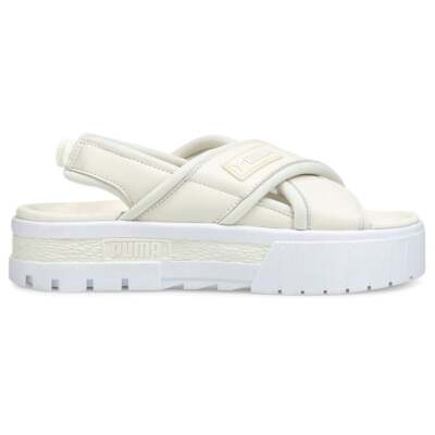 

Женские кожаные повседневные сандалии Puma Mayze Off White на платформе 38483002, Puma Mayze Leather Platform