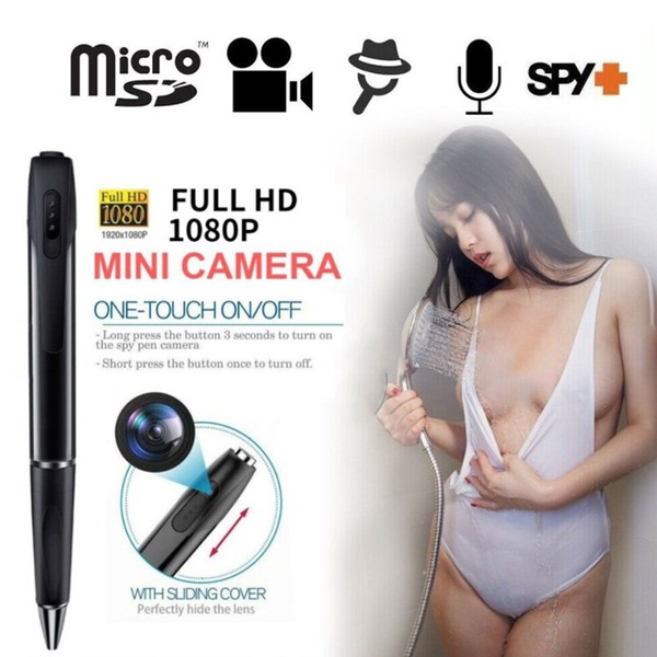 Mini spy camera pen advertisement with features and model.