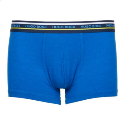 HUGO BOSS Men's Boxershorts Trunk Structure Underwear Bright Blue Size XL