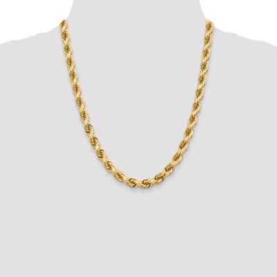 Pre-owned Superdealsforeverything Real 14k Yellow Gold 22 Inch 8mm Diamond-cut Rope Chain