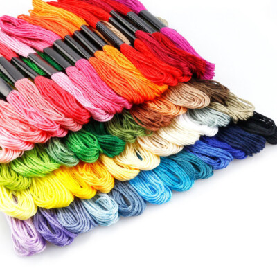 Multicolor Embroidery Thread Cotton Cross Stitch Braiding Skeins Craft Sewing