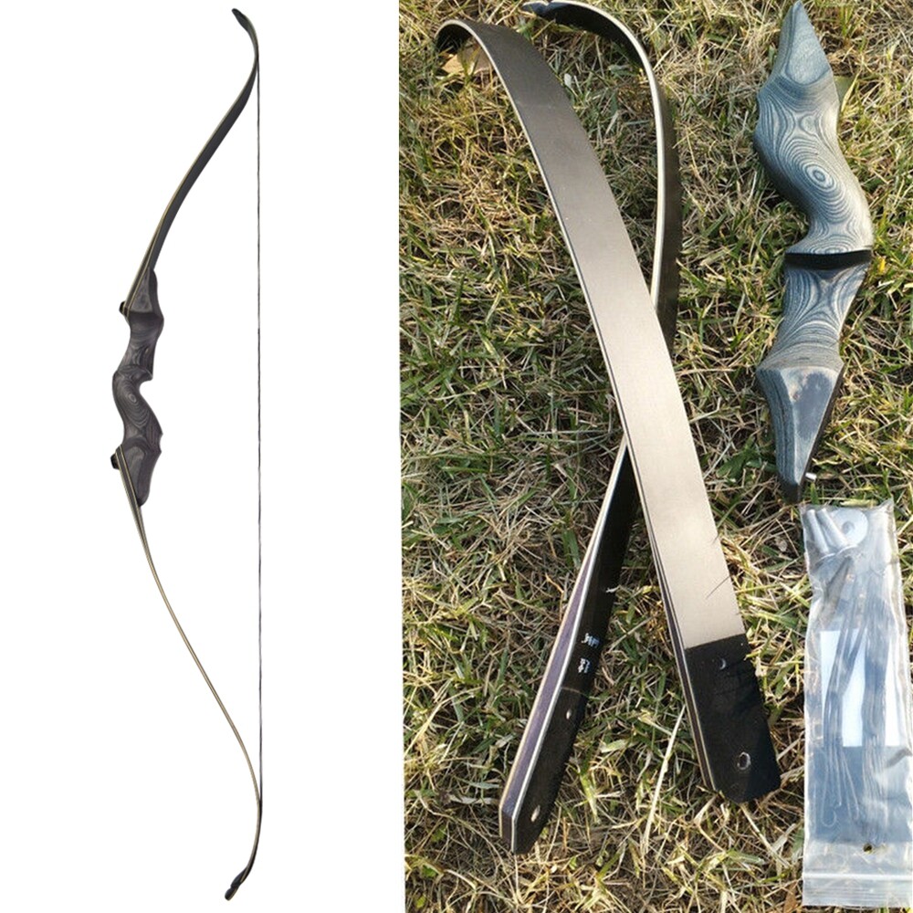 60" Recurve Bow Takedown 3060lbs Archery RH Hunting Bamboo Core Limbs