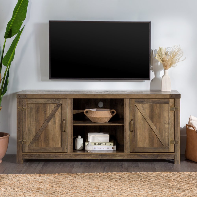 Modern Farmhouse Barn Door TV Stand for Tv's up to 65", Living Room, Office