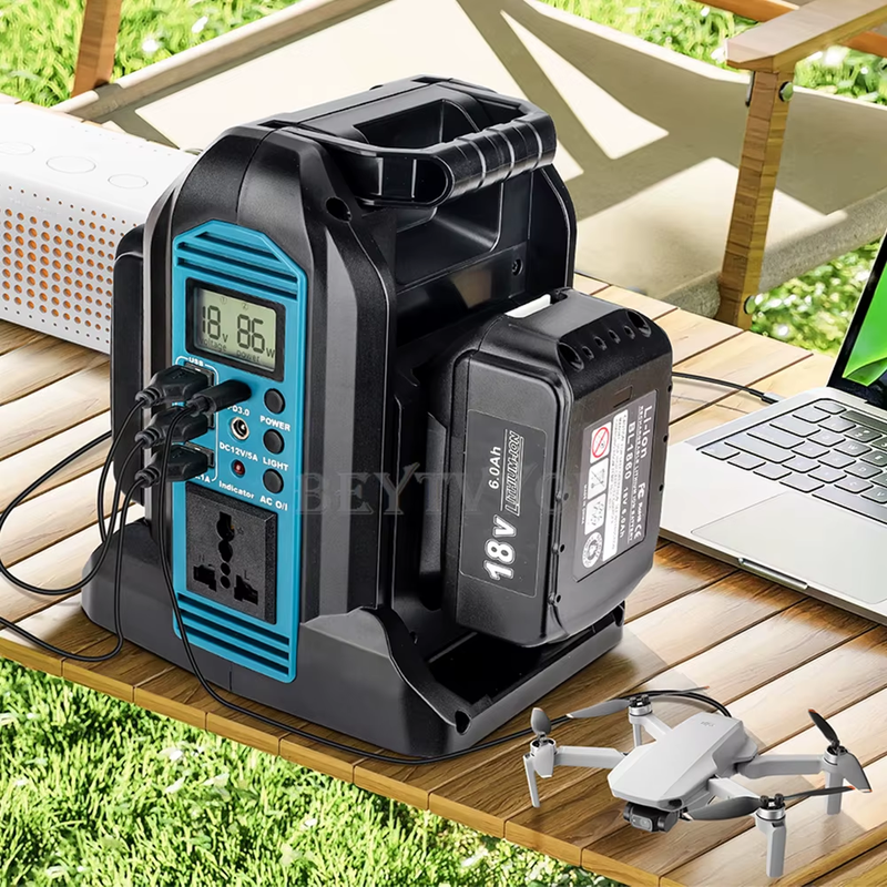 Power Inverter Compatible with Makita 18V Battery 2-Ports 350W DC 18V to AC 110V