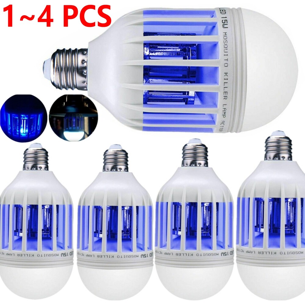 1~4Pc E26/27 Bug Zapper Light LED Lightbulb Mosquito Fly Insect Killer Bulb Lamp