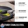 GORILLA GRIP Stainless Steel Heat Resistant Kitchen Tongs for Cooking, 9 + 12 Inch, Set of 2 BBQ Tong, Non Scratch Silicone Tip for Pan, Strong Grip, Grab Food, Toss Salad, Air Fryer, Pull Lock, Black