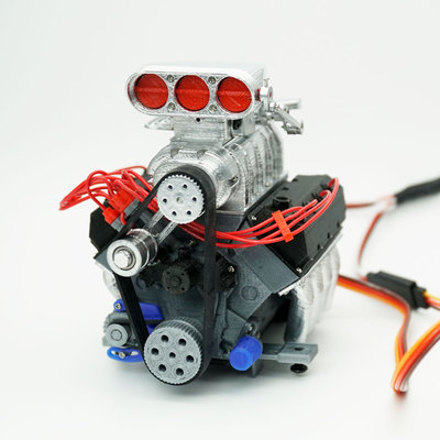 DarkDragonWing 110 RC OHV V8 FD Engine Painted amp Assembled