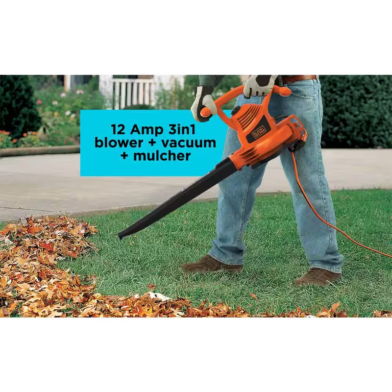 210 Mph 300 Cfm 12 Amp 3-in-1 Corded Electric Handheld Leaf Blower/vacuum/mulc