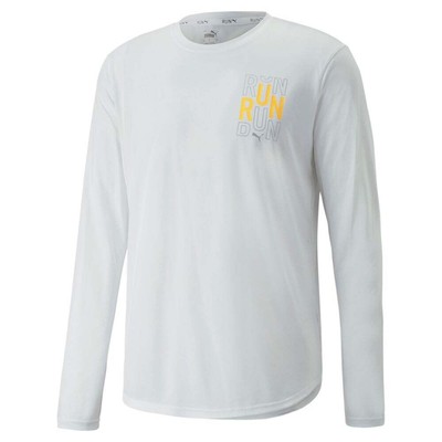 

Puma Run Graphic Crew Neck Long Sleeve Athletic TShirt Mens White Casual Tops 52, Белый, Puma Run Graphic Crew Neck Long Sleeve Athletic TShirt