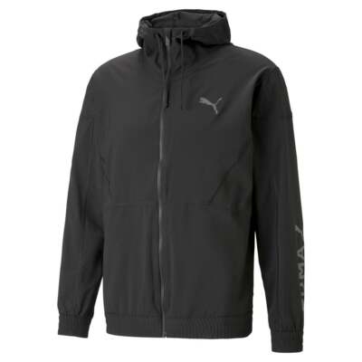 

Puma Fit Woven Training Full Zip Jacket Mens Size  Повседневная спортивная верхняя одежда 5, Черный, Puma Fit Woven Training Full Zip Jacket