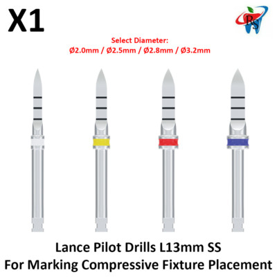 Lance Pilot Drills L13 Dental Tool SS For Marking Compressive Fixture Placement