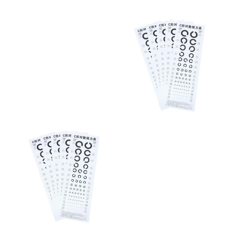10 Blatt Visuelles Sehtestdiagramm C-Typ-Sehdiagramm Praktische Wand-Sehdiagramm