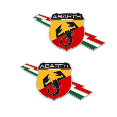 2Pcs Big Abarth Emblem Scorpion Fender Door Side Rear Trunk Badge Universal