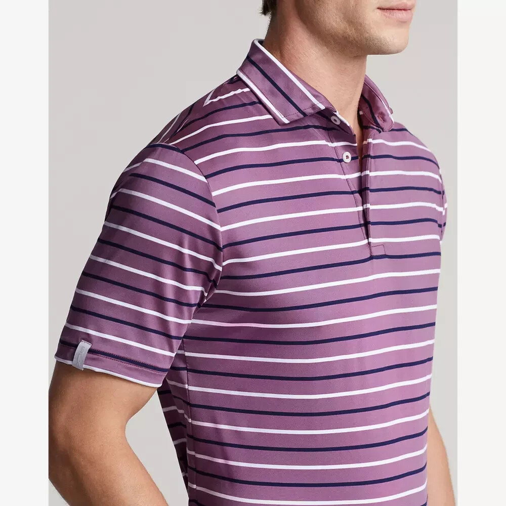 POLO GOLF パープル RLX Ralph Lauren Men's SZ XS Wicking Striped Purple Multi