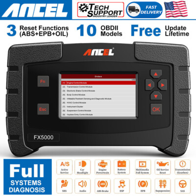 Car All System Diagnostic Tool OBD2 Scanner Automotive Code Readers ABS Oil EPB