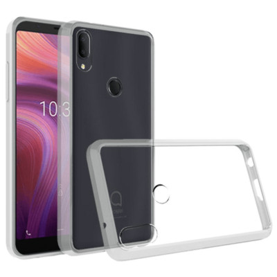 For Alcatel 3V 2019 Premium Bumper Slim Transparent Hard TPU Hybrid Case CLEAR/C