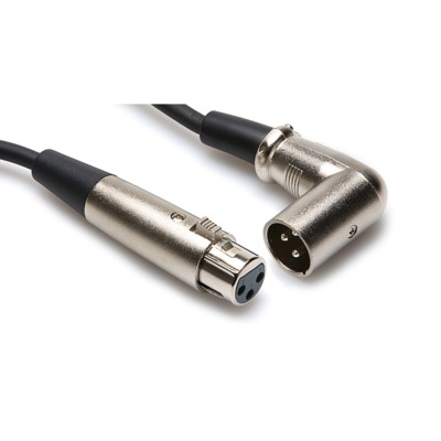 Hosa XRR-101.5 Balanced Interconnect Cable XLR3F to Right-Angle XLR3M - 1.5 ft
