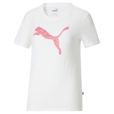 Футболка с круглым вырезом и коротким рукавом с логотипом Puma Power Fill Cat, женская повседневная футболка размера от S до