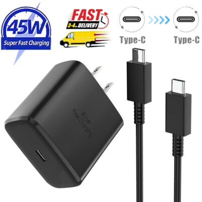  45W Type USB C Super Fast Wall Charger 6ft Cable For Samsung Galaxy S22 S23 S21
