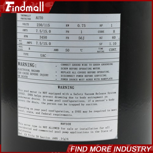 Pool Pump Motor & Seal Kit UST1102 For Hayward Max Flow Century 1 hp 3450 RPM