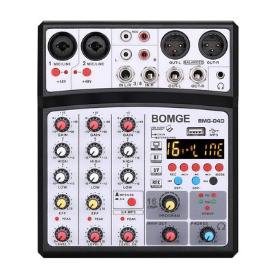 BOMGE4 Channel 16DSP Echo DJ Audio Sound Mixer Interface Mixing Console Karaoke