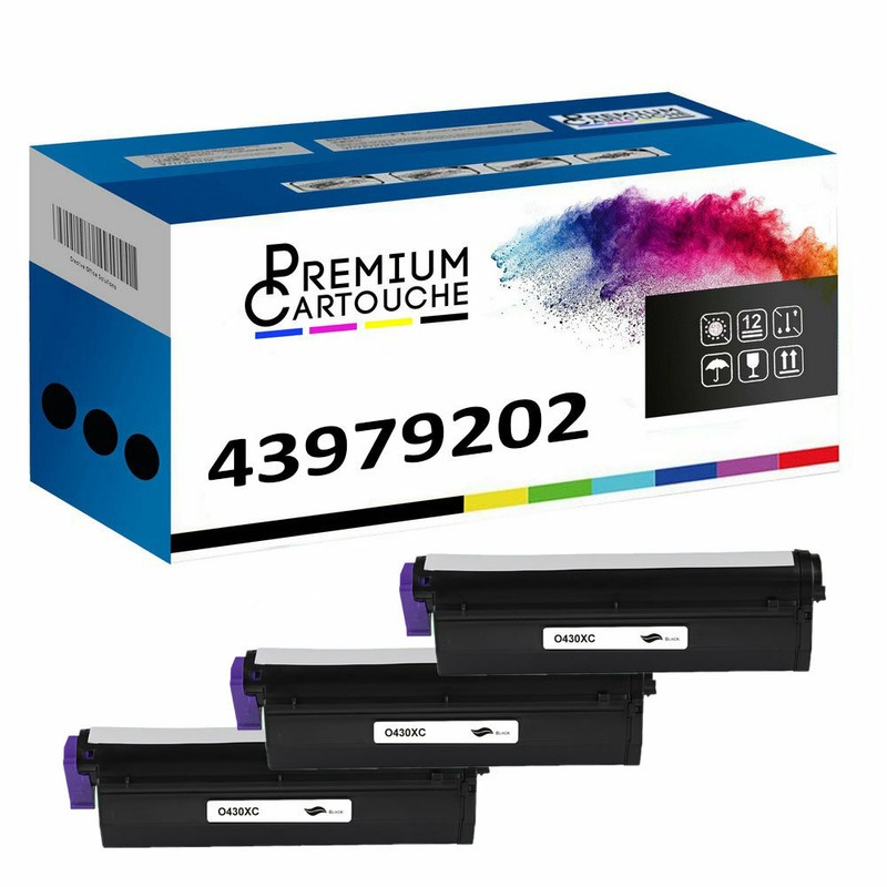 Premium Cartouche X3 Toner 43979202 Noir Compatible Oki