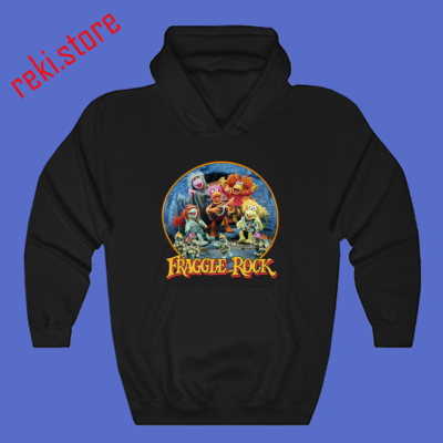 Fraggle Rock TV Show Logo Men s Black Hoodie Sweatshirt Size S 3XL
