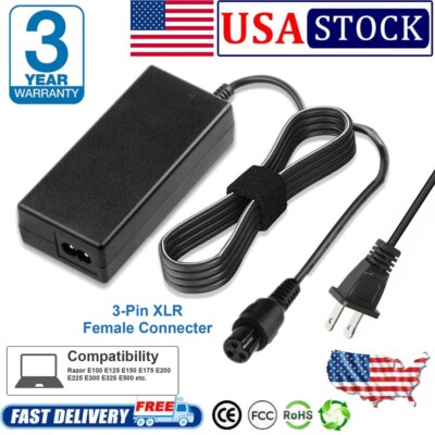 24V 2A Electric Scooter Battery Charger For RAZOR E100 E200 E300 E125 E500 PR200