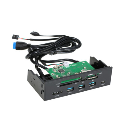 5.25'' USB 3.0 Internal Drive Bay PC Front Panel Card Reader 6 Card Slot F6Q3