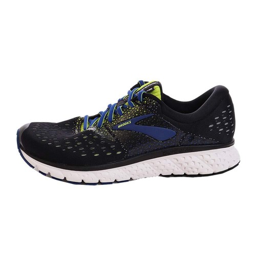 Pre-owned Brooks Mens Glycerin 16 Running Shoe - B Sz_8.5_black Black Lime Blue 050