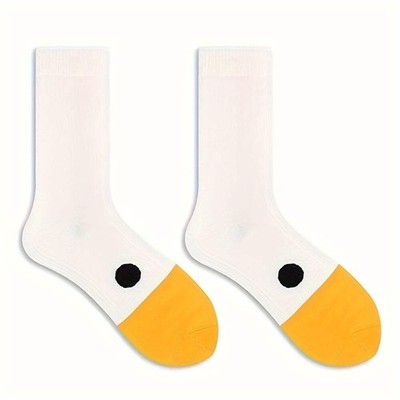1 Pair of Goose Head Socks for Women Ins Hip-Hop Trendy Socks Personalized Creat
