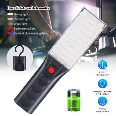 1/2PCS Magnetic Work Light COB LED Rechargeable Car Garage Inspection Torch Lamp