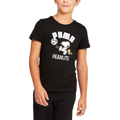 

Puma Peanuts X Футболка с круглым вырезом и короткими рукавами Молодежные мальчики Черные повседневные топы 53181, Черный, Puma Peanuts X Crew Neck Short Sleeve T-Shirt Youth
