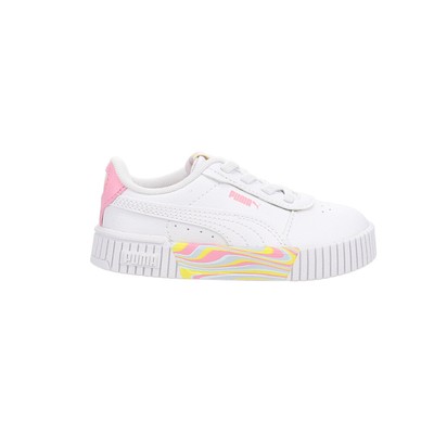 Puma Carina 2.0 Endless Summer Белые кроссовки на шнуровке для маленьких девочек Повседневная обувь