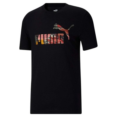 

Puma Fall Leaves Logo Футболка с круглым вырезом и короткими рукавами Мужские черные повседневные топы 6771, Черный, Puma Fall Leaves Logo Crew Neck Short Sleeve T-Shirt