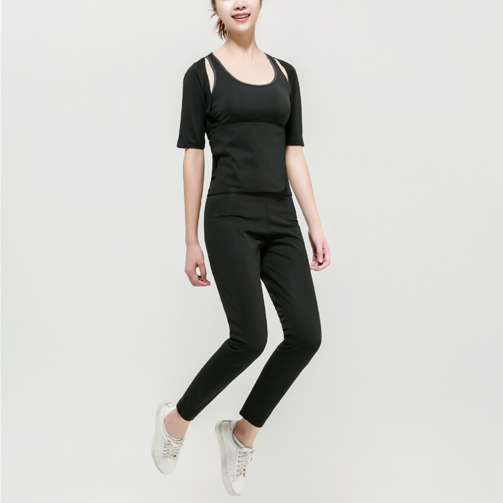 MARKENLOS 6 STÜCKE FRAUEN SHEDSUIT TRAININGSANZUG TAILLE BAUCH SPORT FITNESS