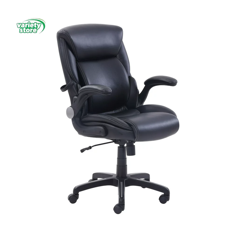 Serta Air Lumbar Bonded Leather Manager Office Chair, Black