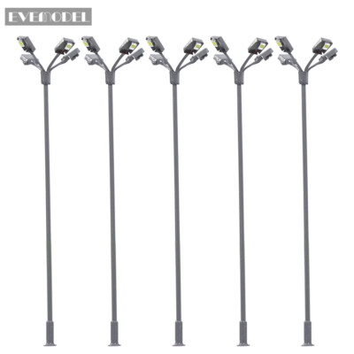 LSL04 5pcs Model Railway HO Scale 1:87 Plaza Lamps Playground Street Lights