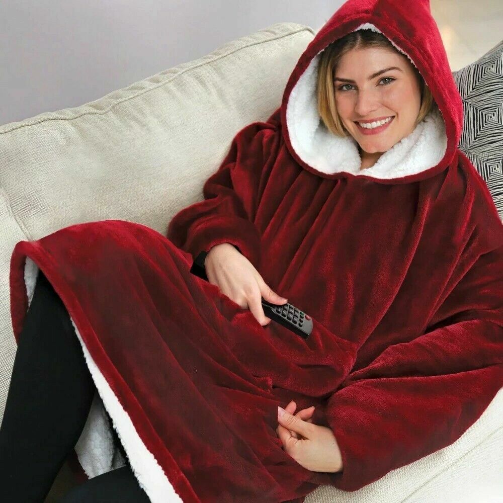 Coperta Con Maniche Plaid Caldo Inverno Unisex Uomo Donna Soffice Casa