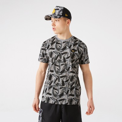 

Футболка New Era Print SS Lifestyle Мужская черная серая повседневная спортивная футболка, Серый, New Era Print SS Lifestyle T-Shirt