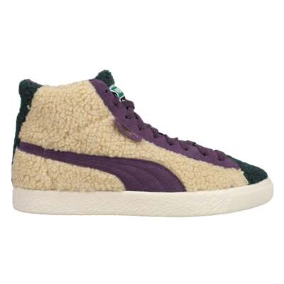 Puma Basket Vintage Sherpa High Top Mens Green Sneakers Повседневная обувь 381179-01