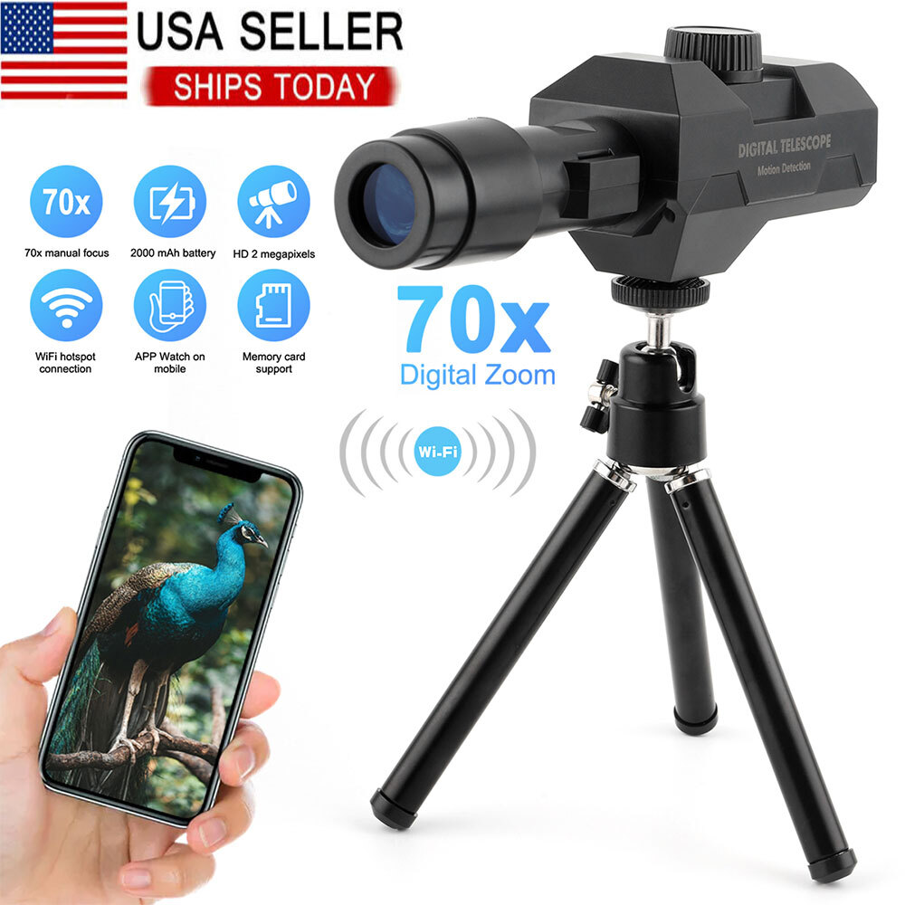 Digital Smart USB Telescope 70x Zoom 2MP Camera Video Monitoring with Tripod USA